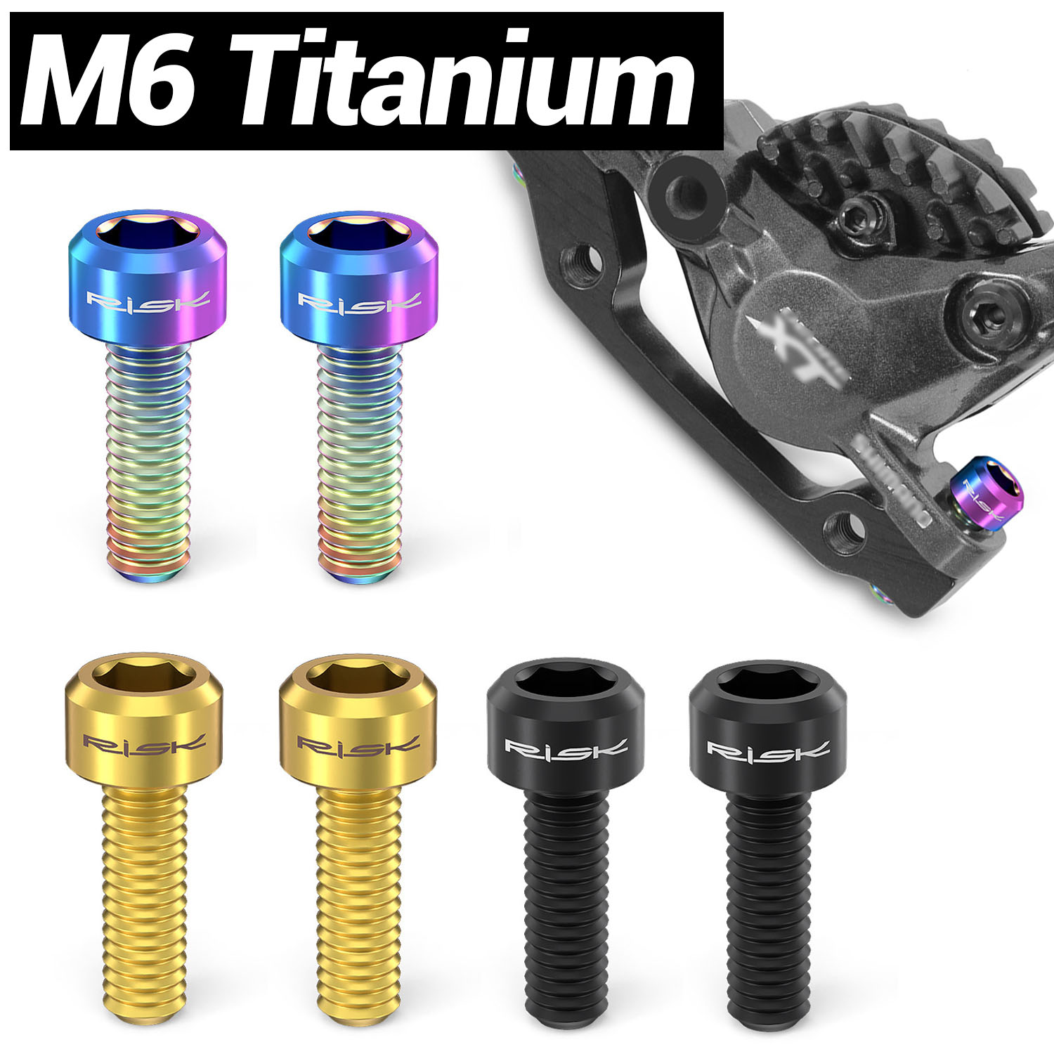 Hydraulic Brake Bleed - Titanium Brake Caliper Screw M6 Titanium