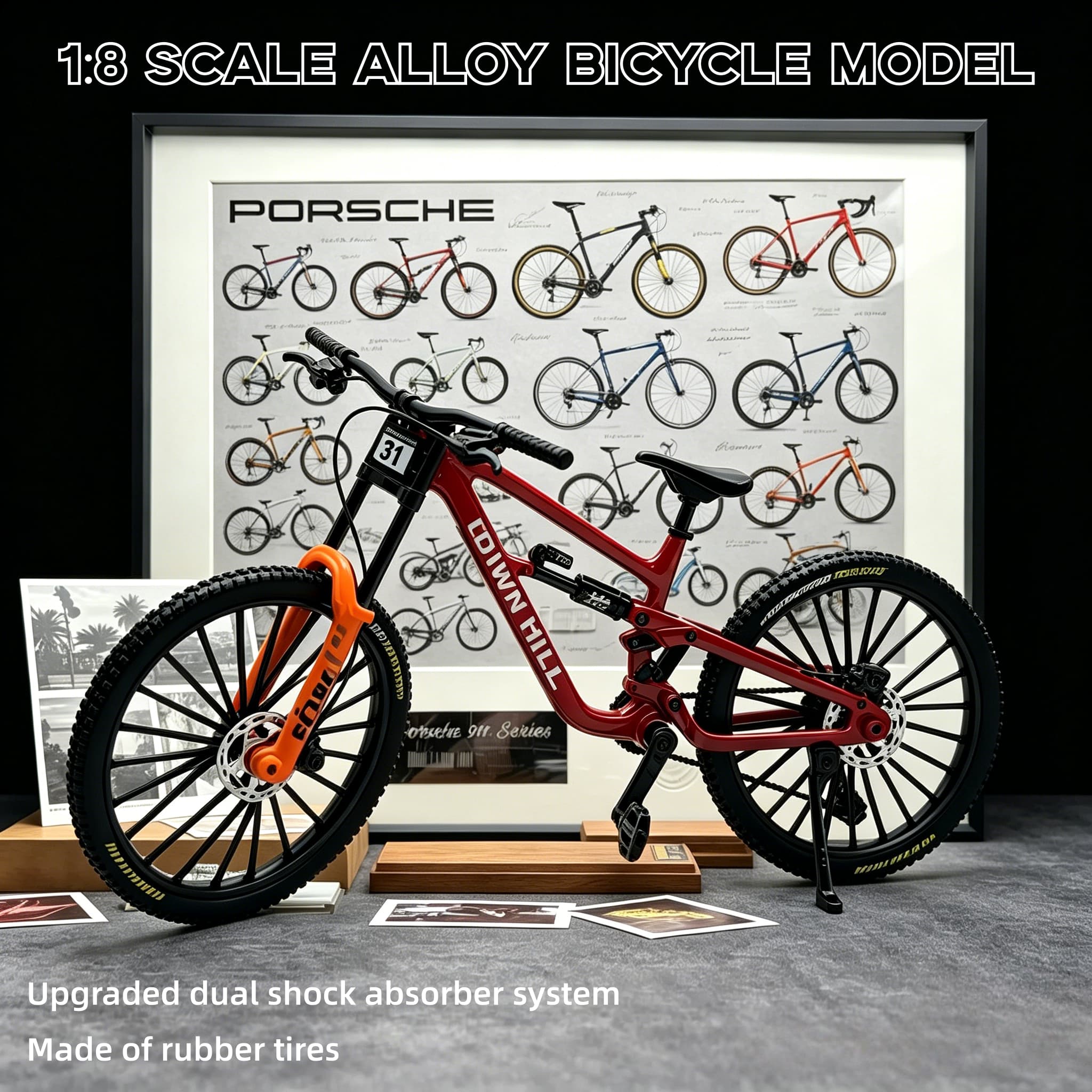 Mountain Biking Overalls - 1:8Scale Alloy Downhill Mountain Bike Model,