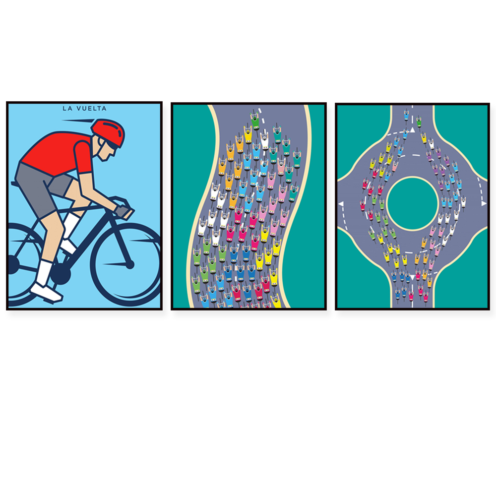 Mountain Biking Europe - Mountain Bike Print Cycling Race Route