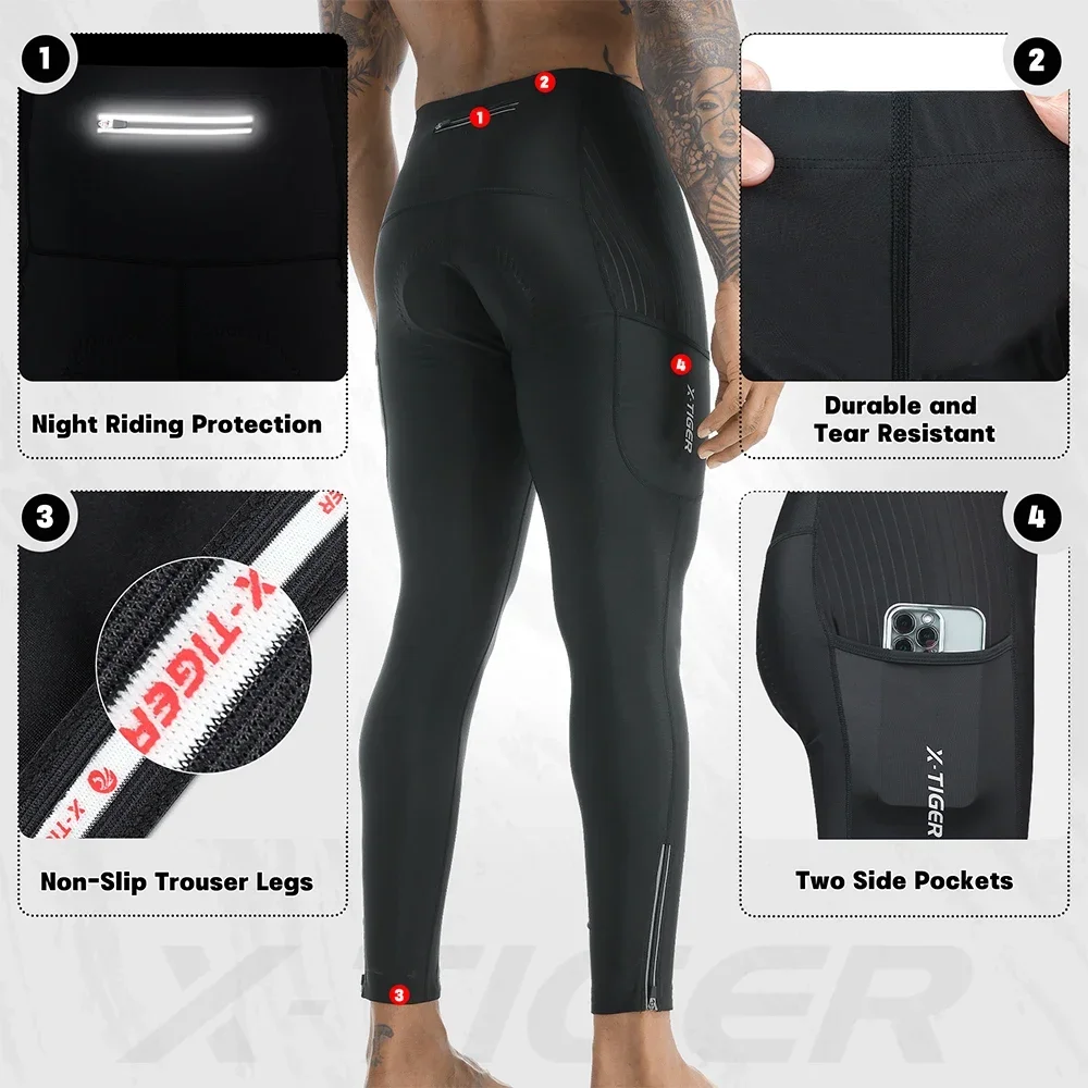 X-TIGER Men Bike Pants 5D Gel  - Mountain Biking Overalls 评论和价格