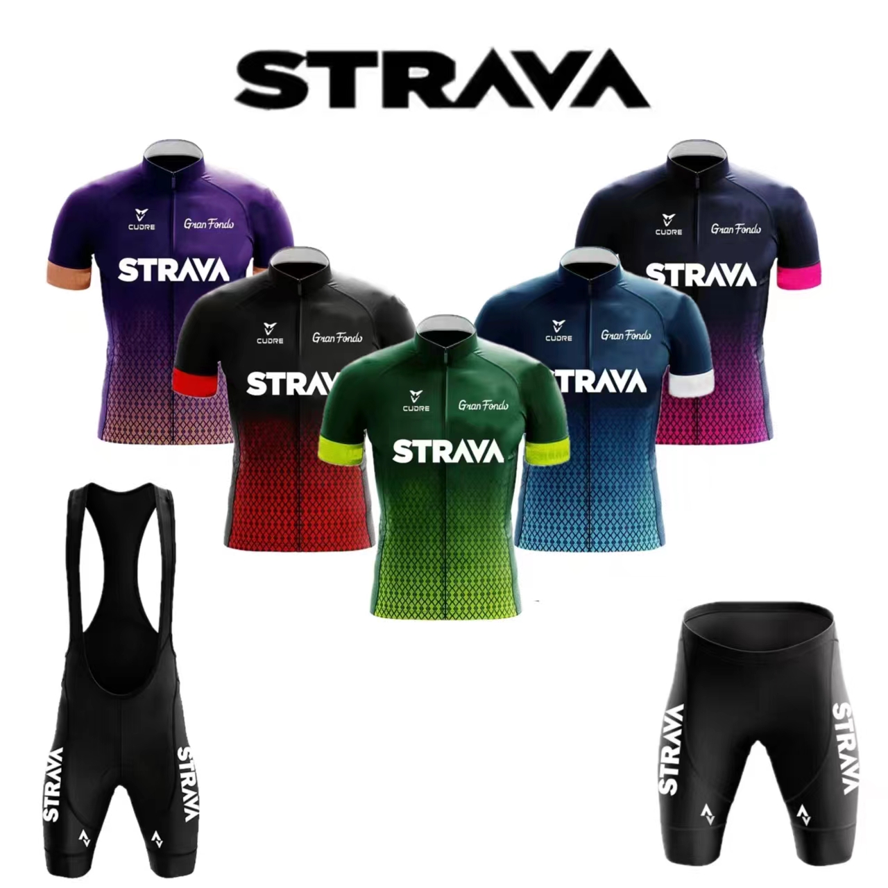 Strava Jersey Set Men's Bib Sh - Mountain Biking Overalls 评论和价格